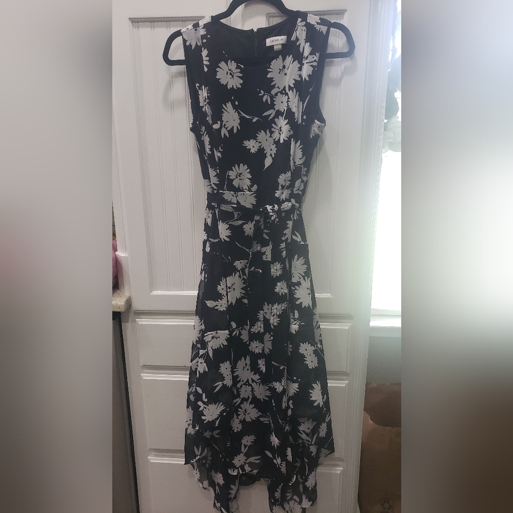 Calvin Klein Floral Sleeveless Balck Dress